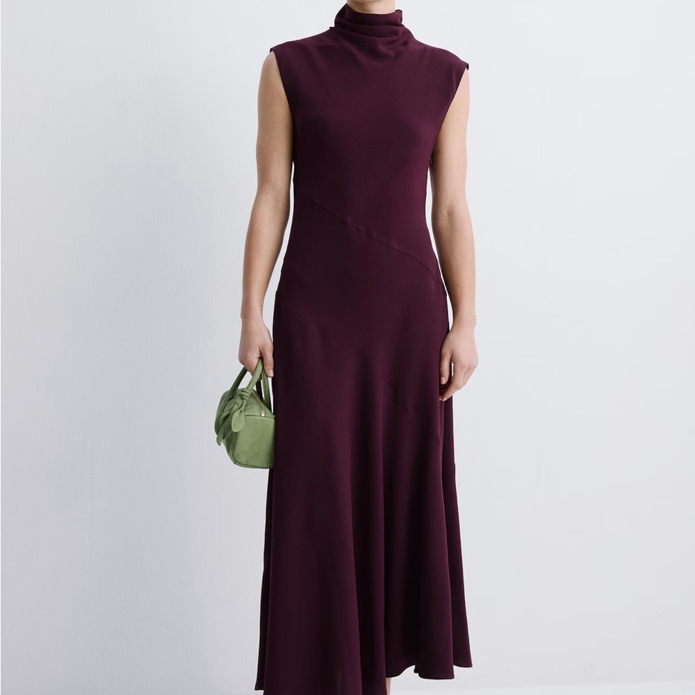 Mango Sleeveless Plum Maxi Dress